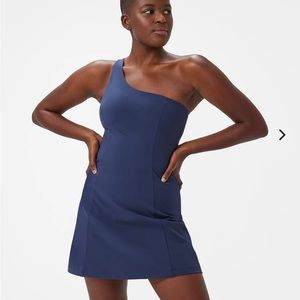 Navy Outdoor Voices One Shoulder Dress - Unlined